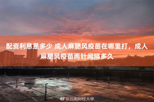 配资利息是多少 成人麻腮风疫苗在哪里打，成人麻腮风疫苗两针间隔多久