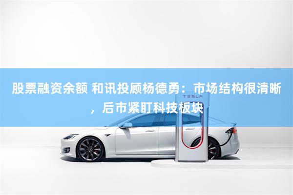 股票融资余额 和讯投顾杨德勇：市场结构很清晰，后市紧盯科技板块