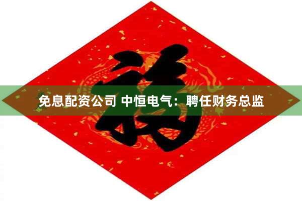 免息配资公司 中恒电气：聘任财务总监