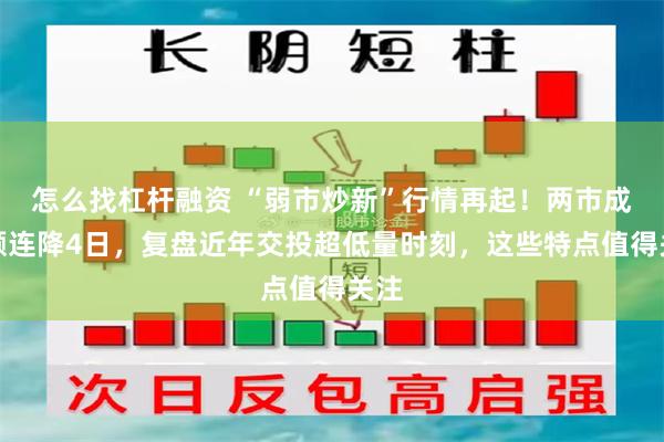 怎么找杠杆融资 “弱市炒新”行情再起！两市成交额连降4日，复盘近年交投超低量时刻，这些特点值得关注